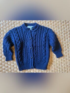 Quill's Woollen Market Navy Cable Knit Cardigan